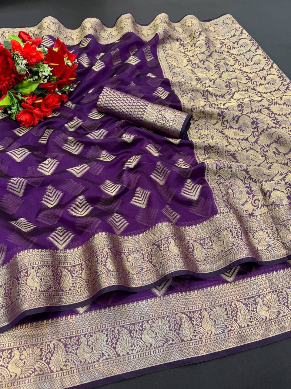 SF 731 Shubh Organza Silk Weaving Designer Sarees Wholesale Market In Surat